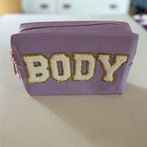 Cosmetic pouch Purple Body Pouch with Gold Accents